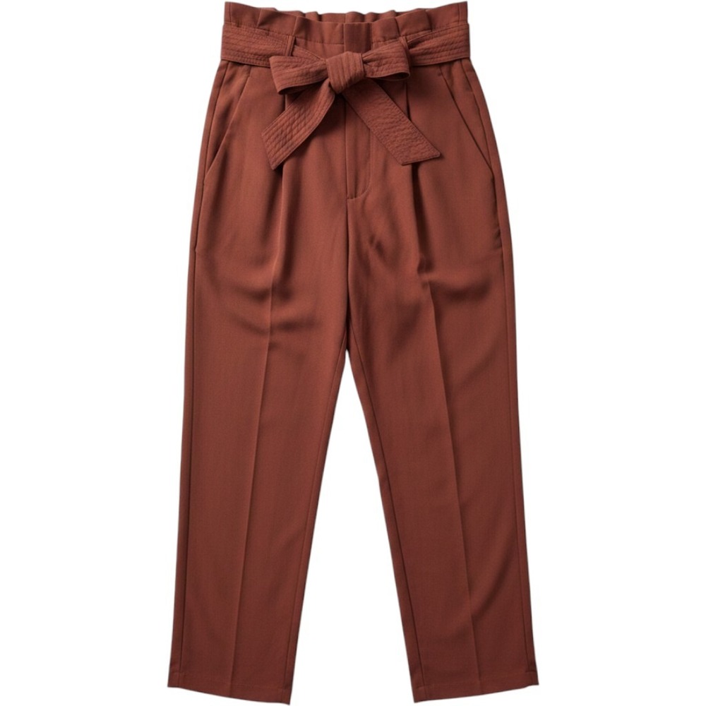Athleta Skyline Pant II Women 2P Brown Paperbag Waist Tapered Leg work comfy
